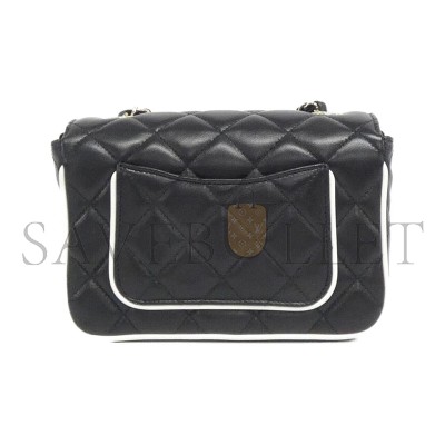 CHANEL BLACK AND WHITE FLAP SHEEPSKIN SHOULDER BAG AS5151 (15*12*3.5cm)